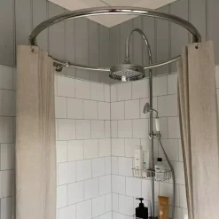 Duschdraperihållare - Rund 80 cm krom