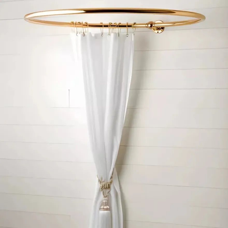 Duschdraperihållare - Rund 70 cm mässing