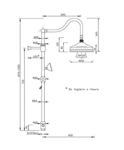 Duschset - Canterbury II utan blandare mässing