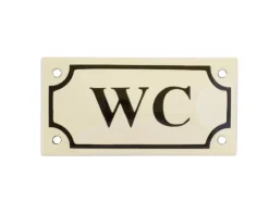 Emaljskylt - WC vit/svart