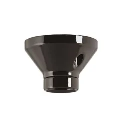 Fotlamphållare 100 mm rak - Svart porslin