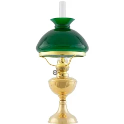 Fotogenlampa - Arnö mässing, grön vestaskärm