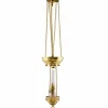 Fotogenlampa - Månskenslampa mässing, klarglas, tak