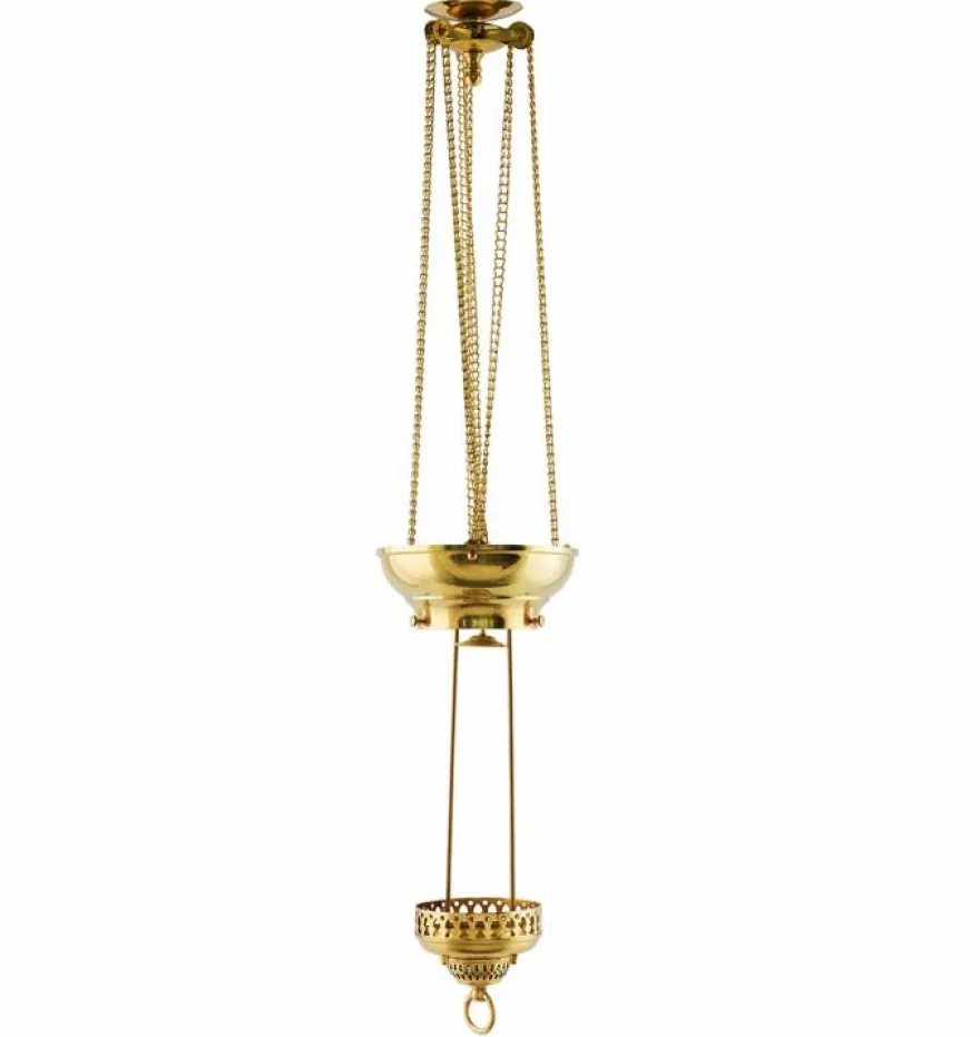Fotogenlampa - Månskenslampa mässing, klarglas, tak