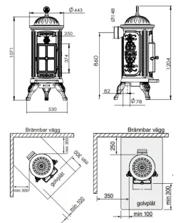 Gjutjärnskamin - Kamin Westbo Carl 120
