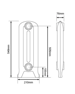 Gjutjärnsradiator - Cambridge 55 cm