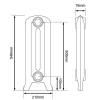 Gjutjärnsradiator Cambridge höjd 55 cm - Fotsektion