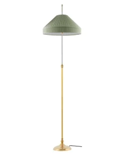 Golvlampa - Edfelt mässing, olivgrön skärm
