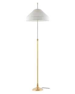 Golvlampa - Edfelt mässing, vit skärm