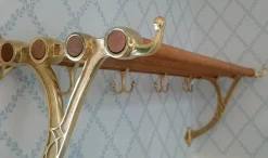 Hatthylla - Sekelskifte mässing & ek, 115 cm
