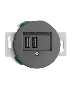 Insats USB-uttag svart porslin - THPG infällt