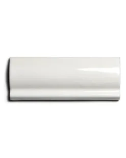 Kakel Mayfair - Elfenbensvit bröstlist 5 x 13 cm blank, lätt vågigt