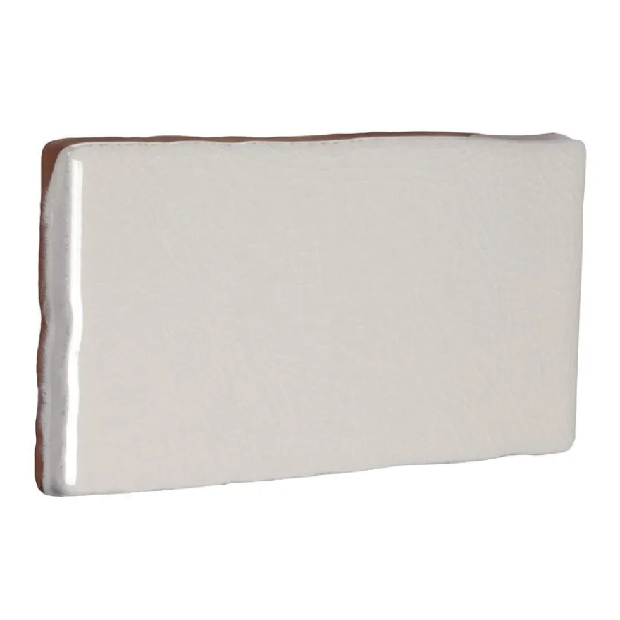 Kakel Mayfair - Krackelerad antikvit halftile 7,5 x 15 cm blank, lätt vågigt