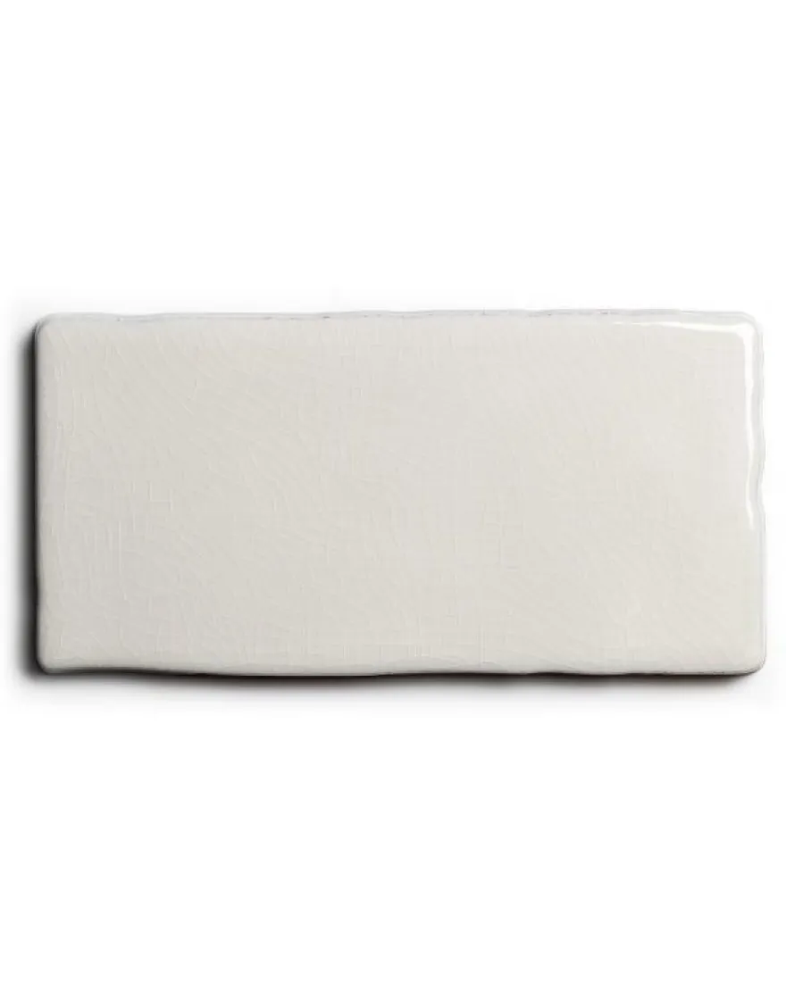 Kakel Mayfair - Krackelerad antikvit halftile 7,5 x 15 cm blank, lätt vågigt