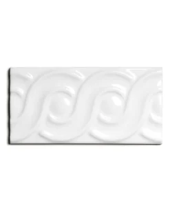 Kakel Victoria - Dekorlist bård öglor 7,5 x 15 cm vit, blank