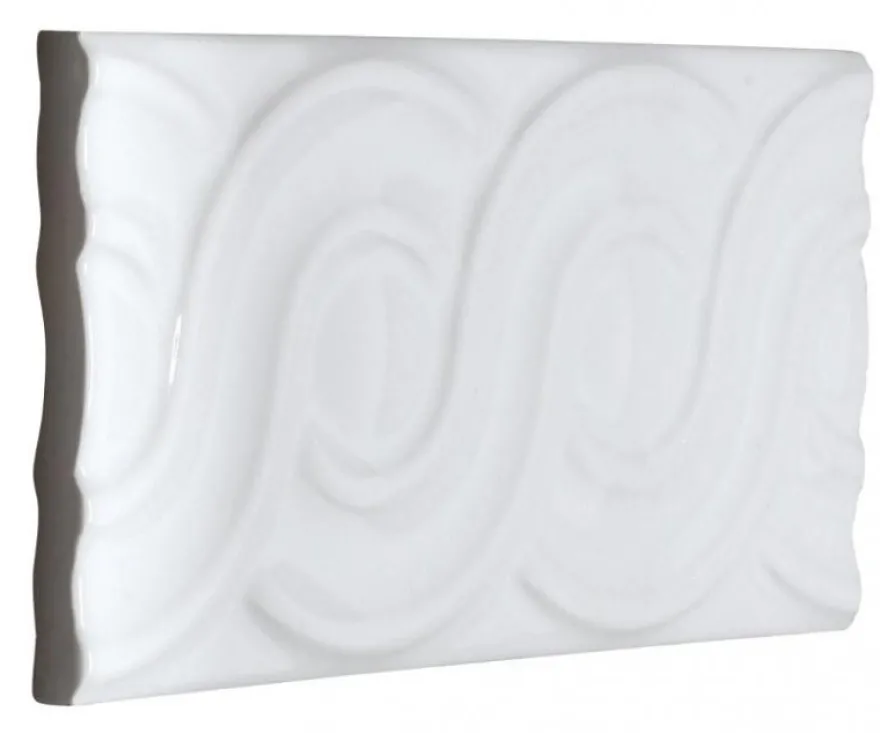Kakel Victoria - Dekorlist bård öglor 7,5 x 15 cm vit, blank