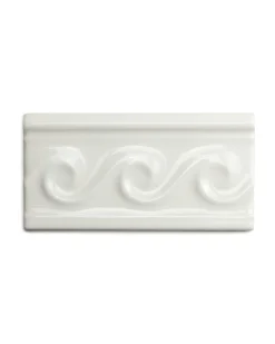 Kakel Victoria - Dekorlist våg 7,5 x 15 cm elfenbensvit