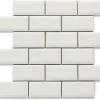 Kakel Victoria - Fasad kant (mini på nät) 5 x 10 cm vit, blank