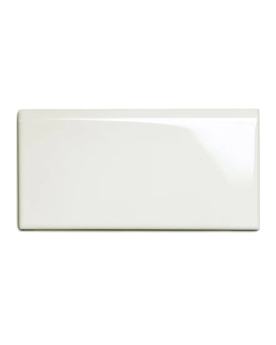 Kakel Victoria - 7,5 x 15 cm elfenbensvit bullnose långsida