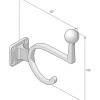 Klädkrok - Fehrlins 3228 mässing