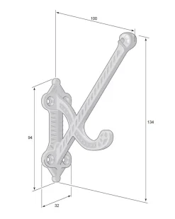 Klädkrok - Jernmanufaktur N:o 265 mässing