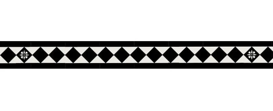 Klinkerfris - Glasgow II svart/vit