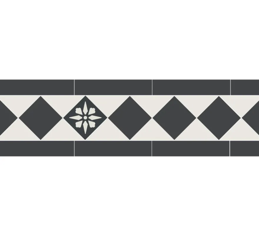 Klinkerfris - Glasgow II svart/vit