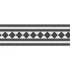 Klinkerfris - Klassisk 220 mm svart/vit