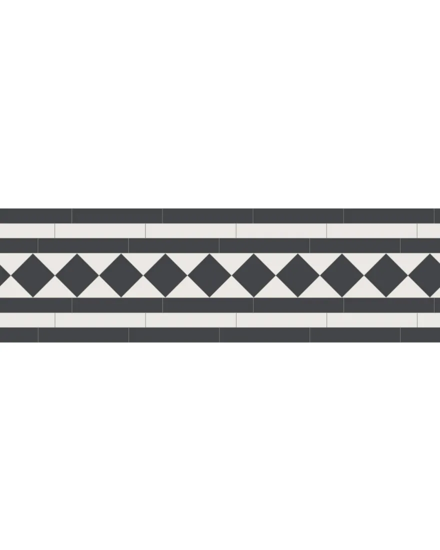 Klinkerfris - Klassisk 220 mm svart/vit