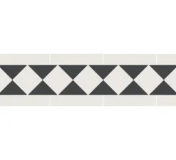 Klinkerfris - Klassisk 120 mm vit/svart