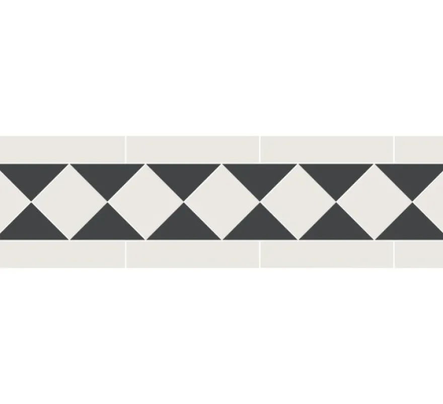 Klinkerfris - Klassisk 120 mm vit/svart