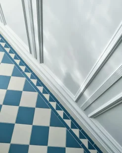 Klinkerfris - 150 mm ljusblå/vit