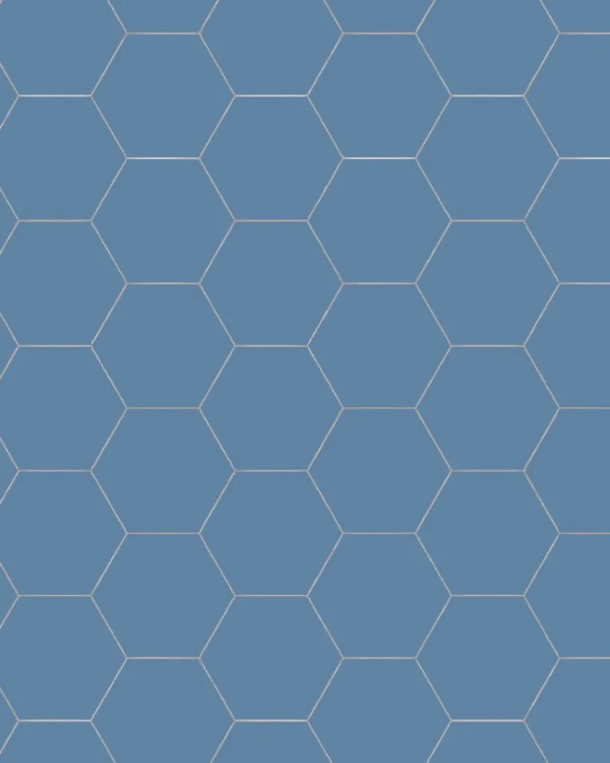 Klinker - Hexagon 10 x 10 cm blå