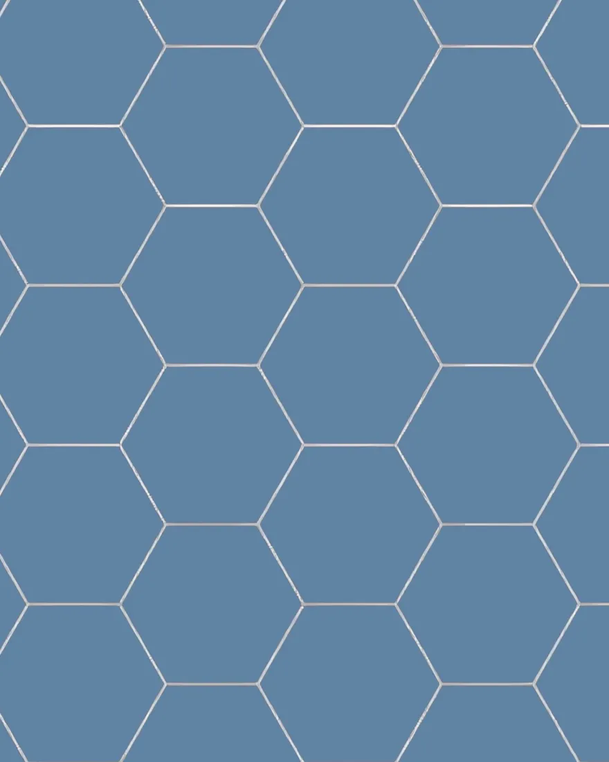 Klinker - Hexagon 15 x 15 cm blå