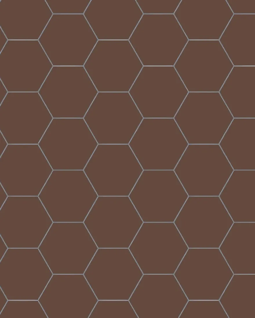 Klinker - Hexagon 10 x 10 cm chokladbrun