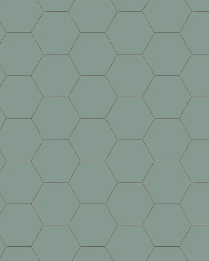 Klinker - Hexagon 10 x 10 cm grön