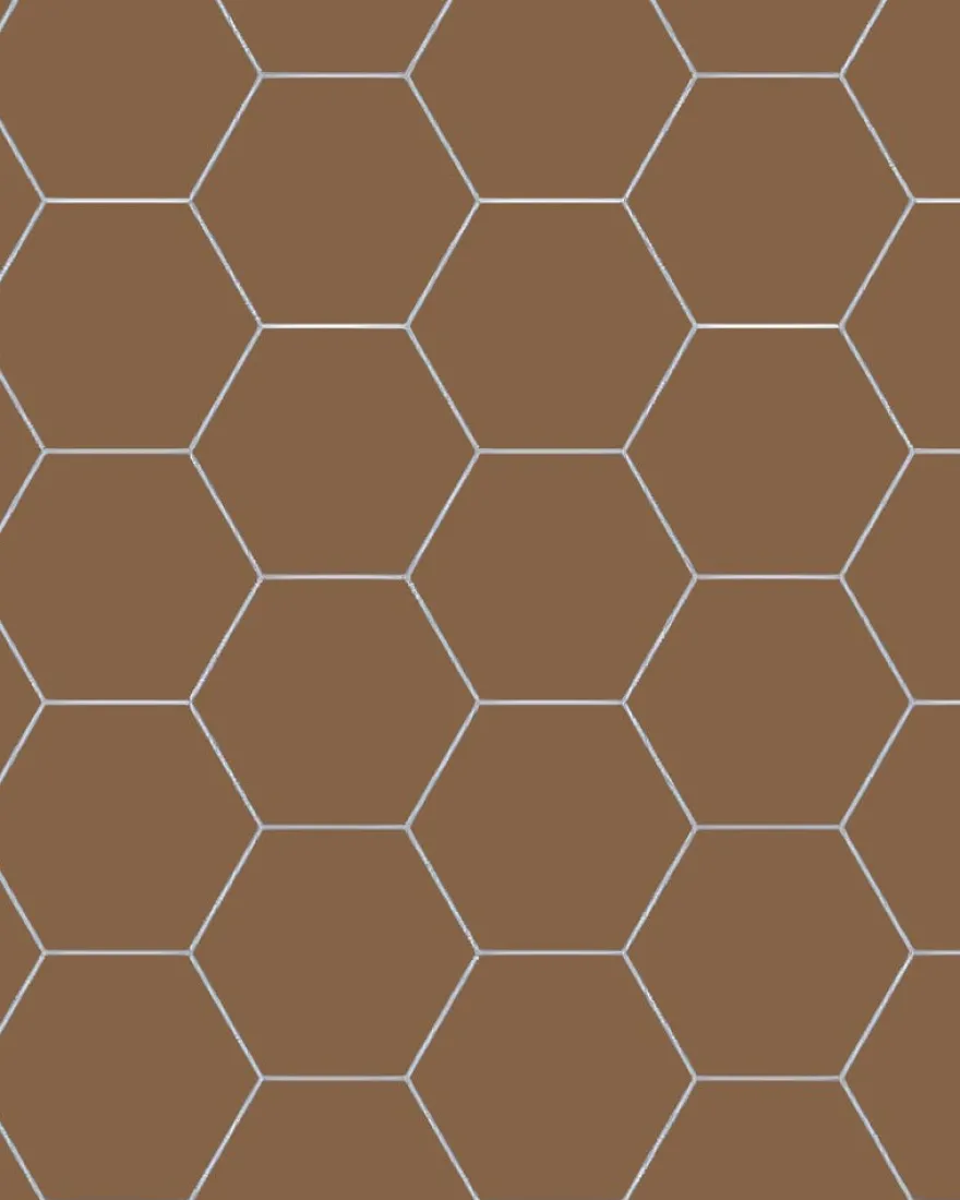 Klinker - Hexagon 15 x 15 cm havana