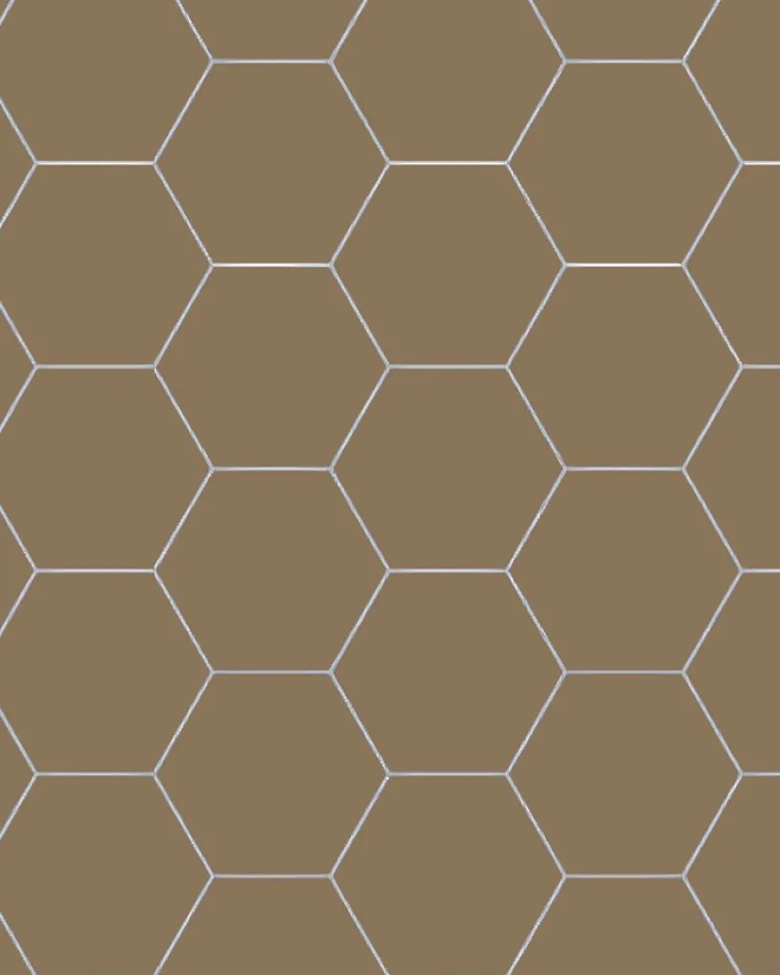 Klinker - Hexagon 15 x 15 cm kaffebrun