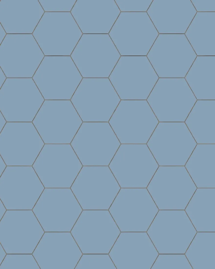 Klinker - Hexagon 10 x 10 cm ljusblå