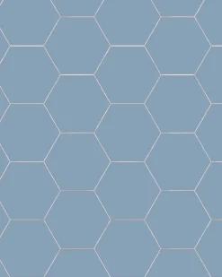 Klinker - Hexagon 15 x 15 cm ljusblå