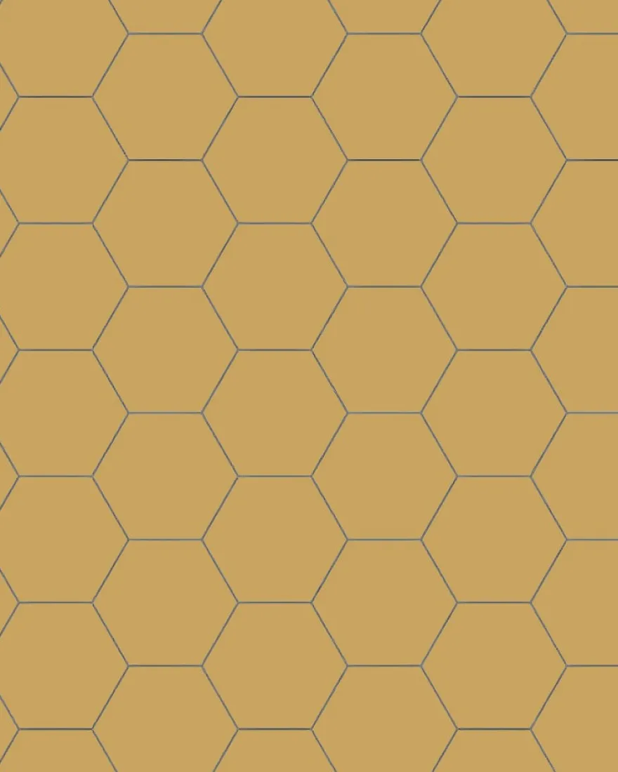 Klinker - Hexagon 10 x 10 cm ockragul