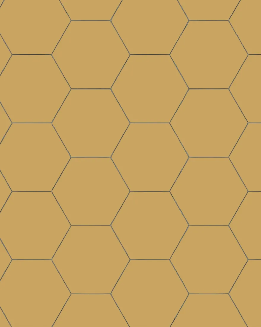 Klinker - Hexagon 15 x 15 cm ockragul