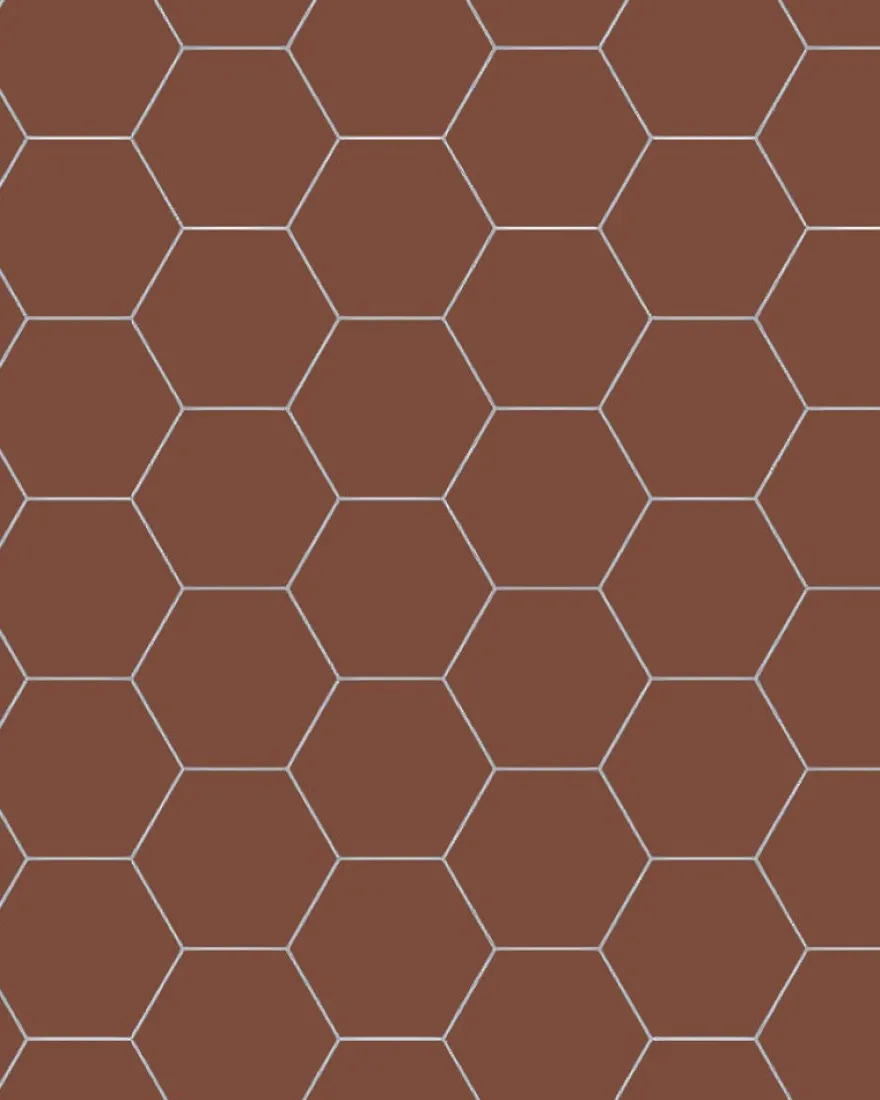 Klinker - Hexagon 10 x 10 cm röd
