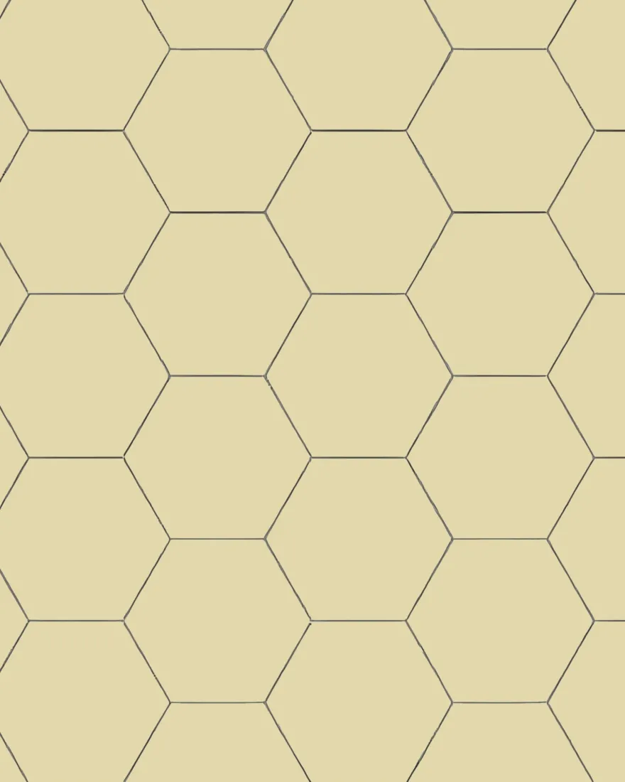 Klinker - Hexagon 15 x 15 cm vaniljgul