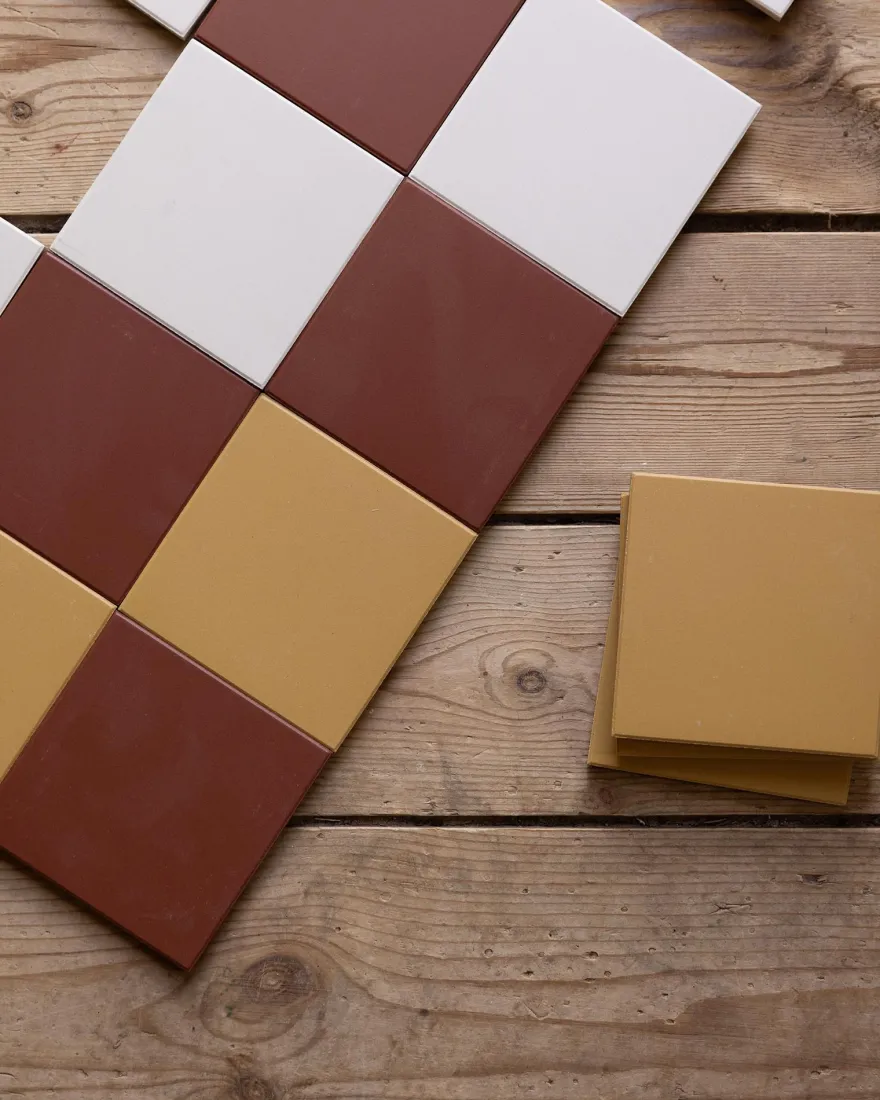 Klinker - Kvadrat 10 x 10 cm ockragul