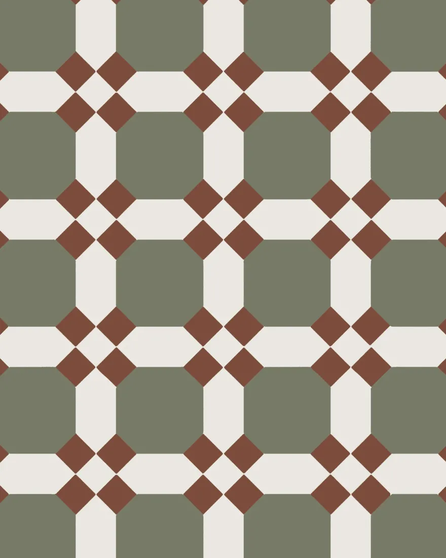 Klinker - Nottingham Australian green/vit/röd
