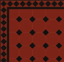 Klinker - Oktagon 15 x 15 cm röd