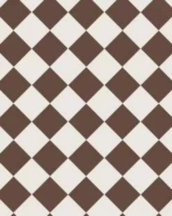 Klinker - Schackrutigt 10 x 10 cm chokladbrun/vit