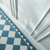 Klinker - Schackrutigt 15 x 15 cm ljusblå/vit