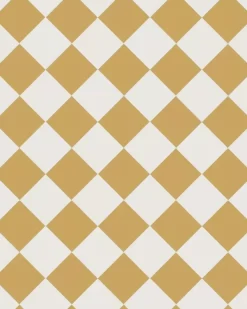Klinker - Schackrutigt 10 x 10 cm ockragul/vit